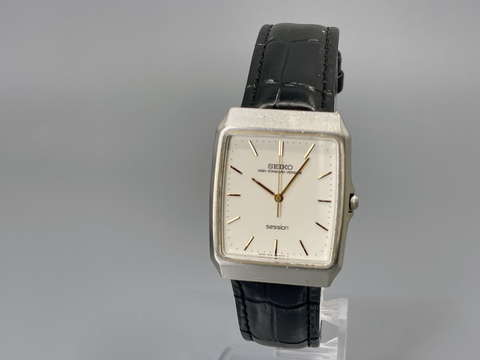 Vtg1990 Seiko Session 5E31-5A70 Silver Square 28mm Qz Men’s Watch -US Stock