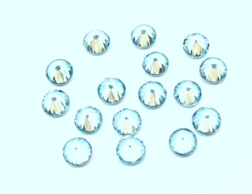 Natural Round Diamond Cut Blue Zircon 16Pcs Lot 8.40 Cts Tol 4.3 MM Matched