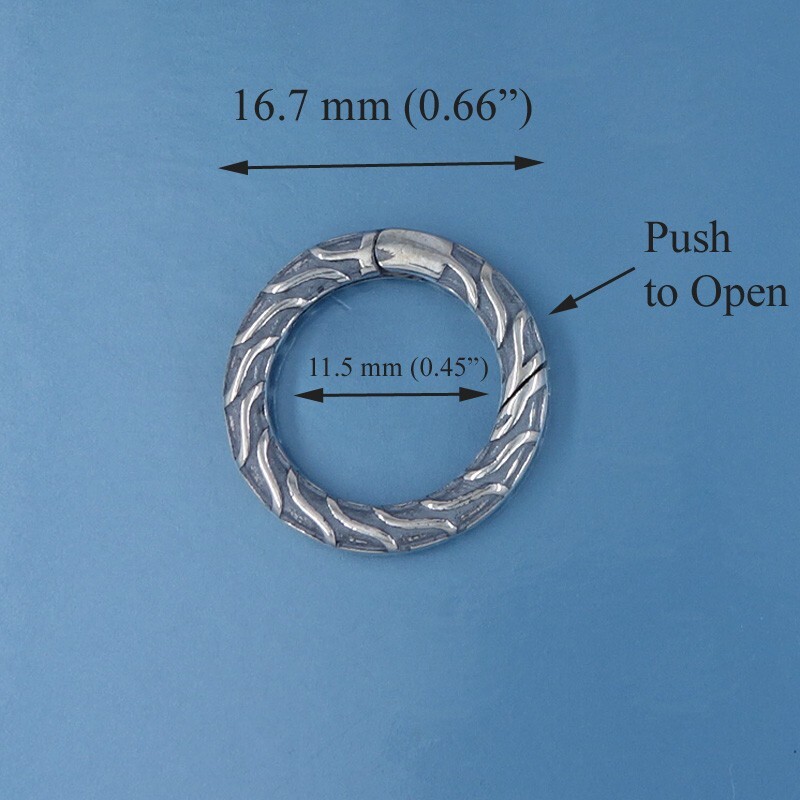 Sterling Silver Swirl Round Donut Ring Link Clasp Connector / Shortener #44078