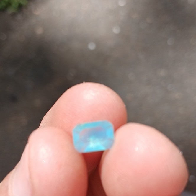 Rectangular Cut Blue Gem Silica 0.95ct Gemstone USA(READ DESCRIPTION)