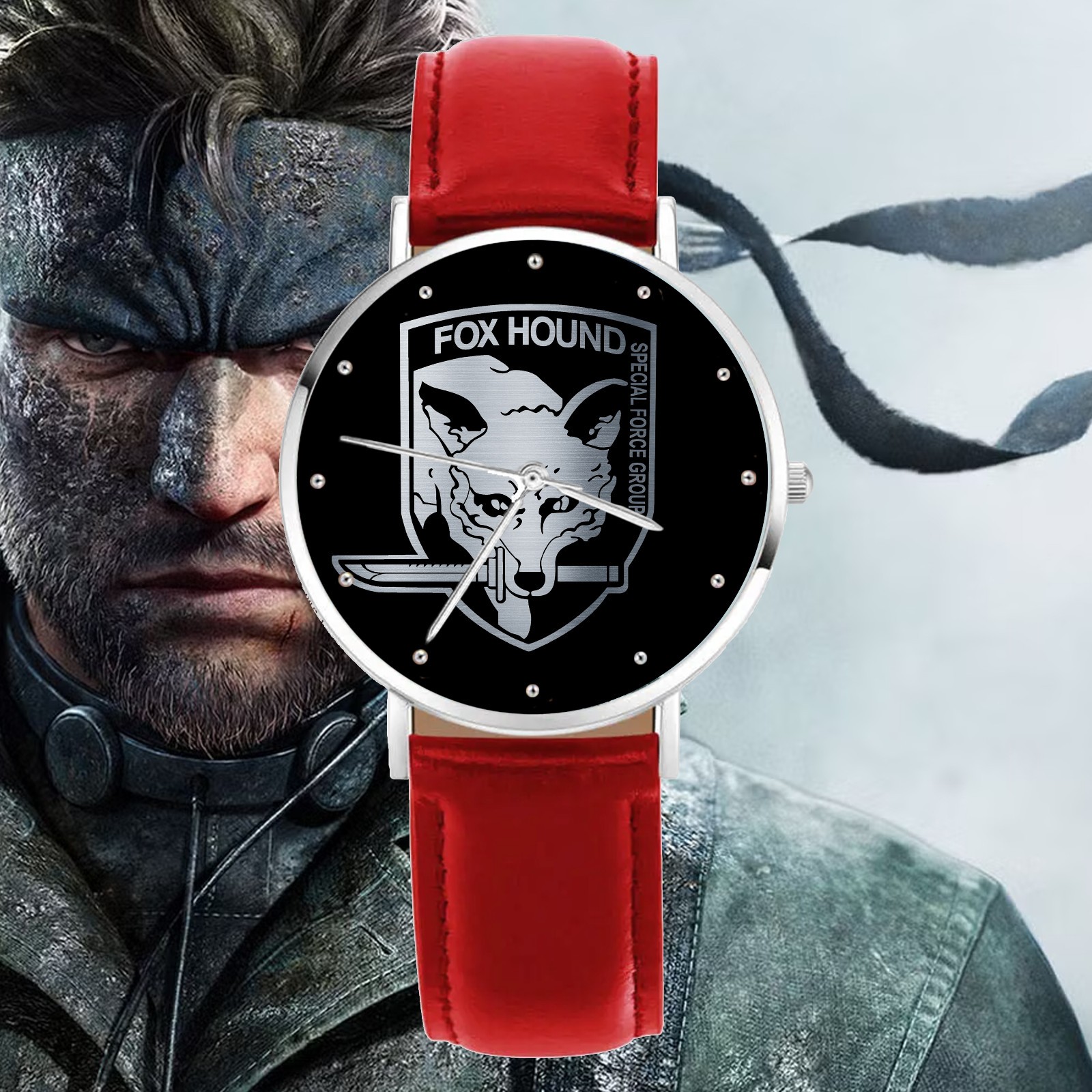 Metal Gear FOXHOUND Special Forces Unit Engraved Wristwatch