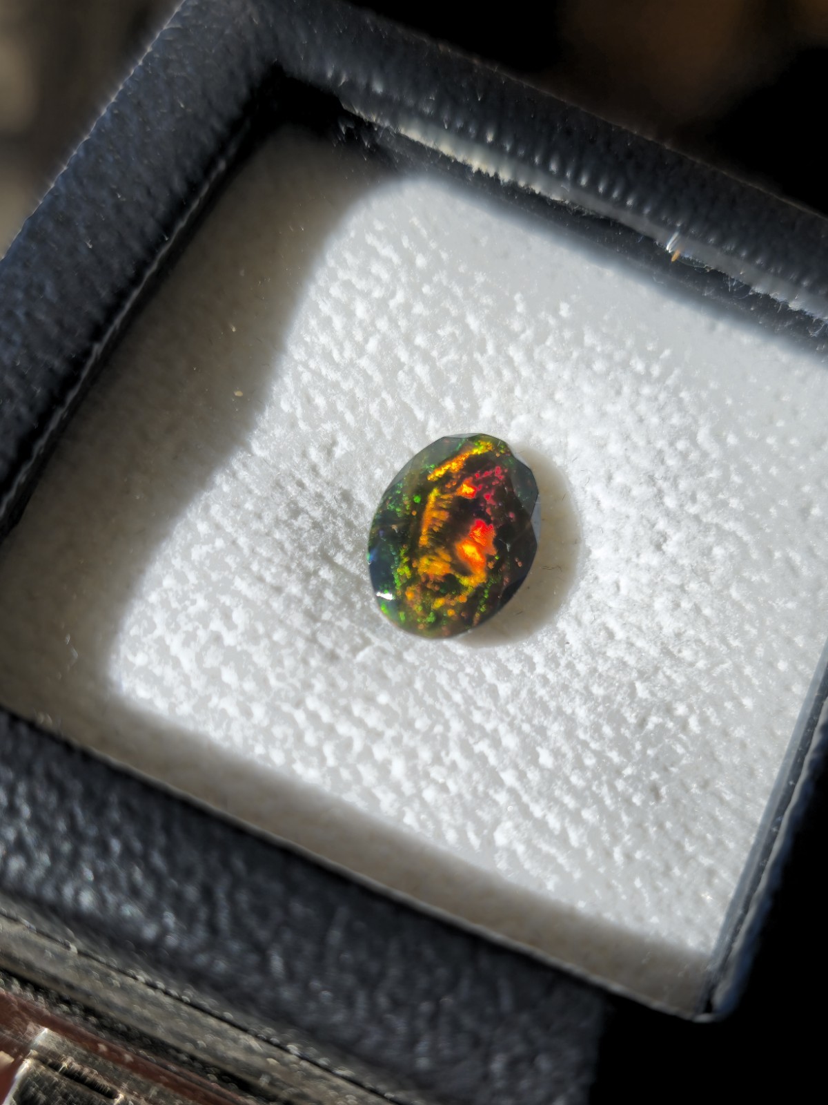 Solid Black Opal 1.80ct • Hand Faceted • Natural Colour Play Gemstone ✨️