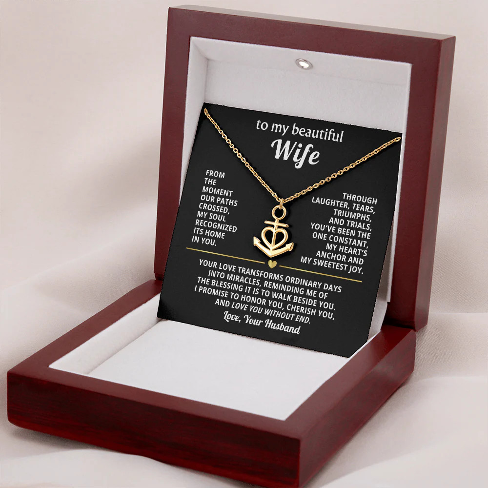 Wife Necklace Gift – You Are My Anchor