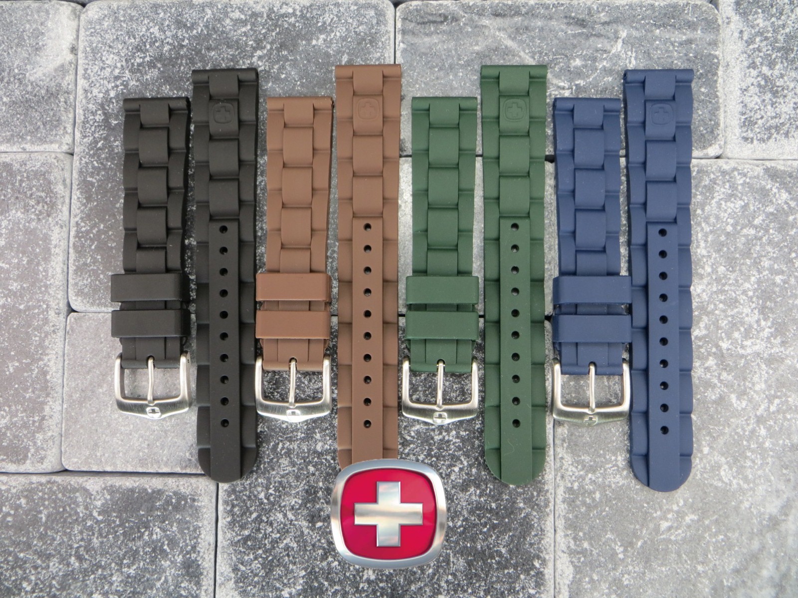 New Victorinox Swiss Army Rubber Strap Black Diver Watch Band 20mm 19mm X1 V