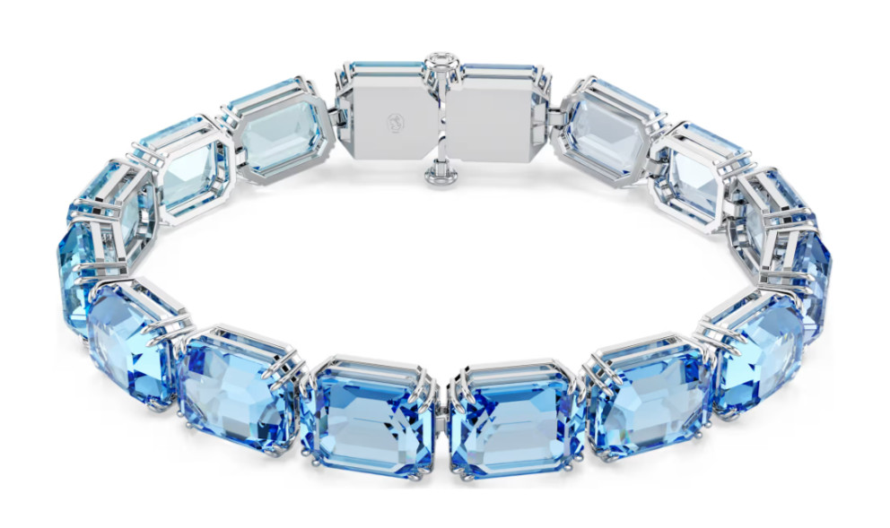 Swarovski Millenia bracelet, Color gradient, Blue, Rhodium plated 5694135
