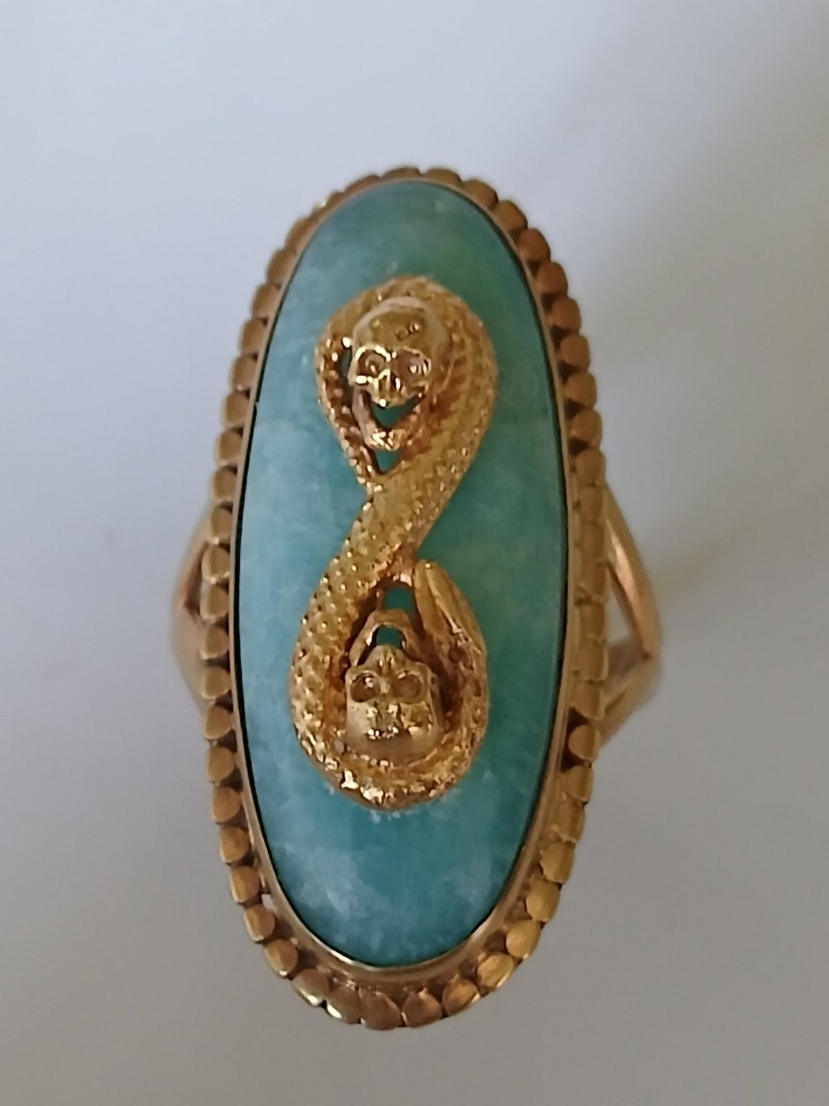Silver Memento Mori Woman’s Ring Gold Plated