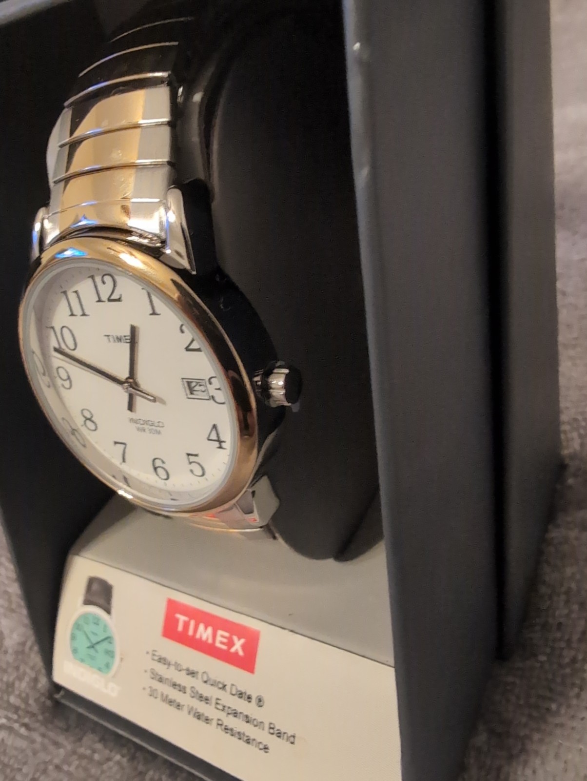 Timex Indiglo Watch Mens 35mm Gold Silver Tone Date T2H311