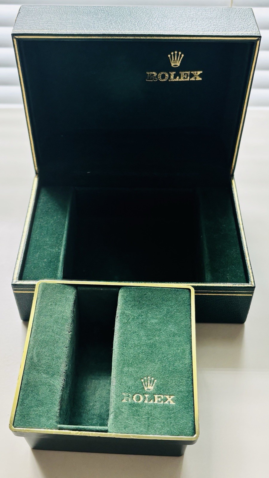 Vintage Rolex Green Watch Box Bufkor USA w/ Insert Display Case