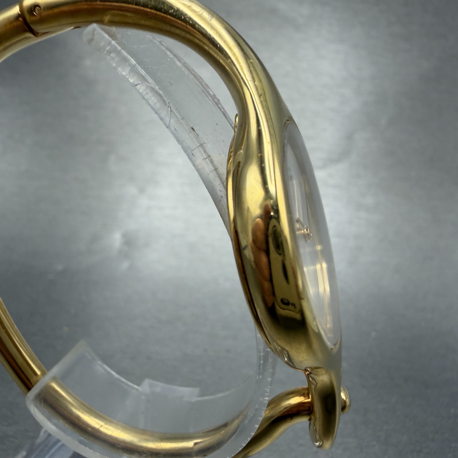 Calvin Klein Watch Women 30mm Silver Dial Gold Tone Bangle Round K3131 New Batt