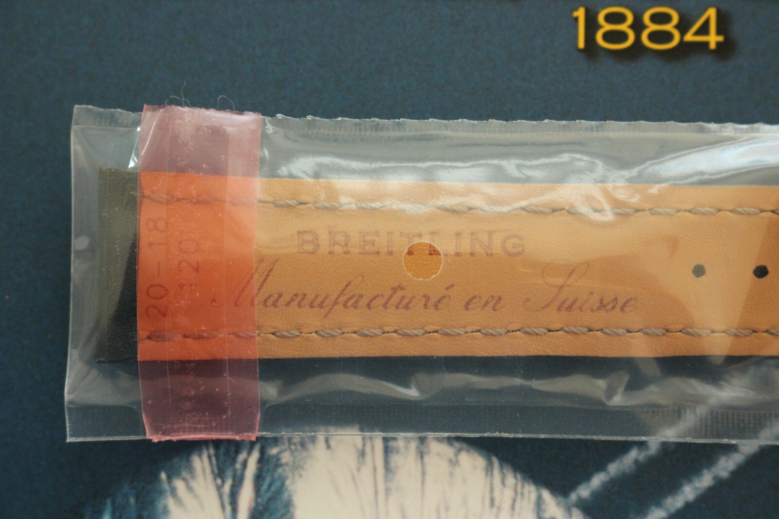 NEW OEM BREITLING 113X 20-18 BLUE TONGUE BUCKLE CALF WATCH BAND WATCHBAND STRAP