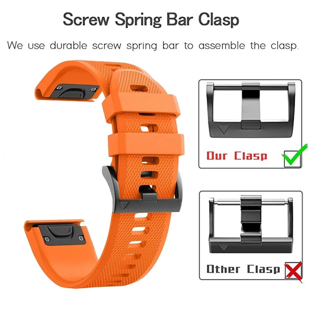 Easy Fit Silicone Strap For Garmin Fenix 7 7X Solar 6 6X Pro 5 5X 3 Watch Band