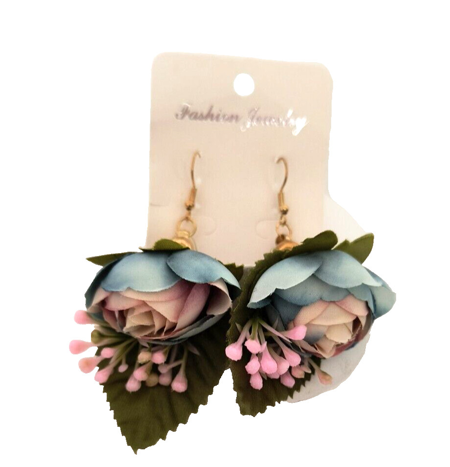 New Fashion Earrings for Pierced Ears Hook Style Polyester Multicolor Flowers