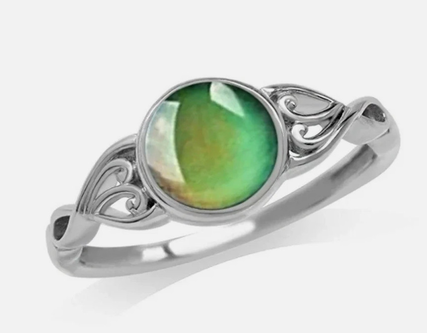 Color Changing Moon Stone Mood Ring Gift for Women