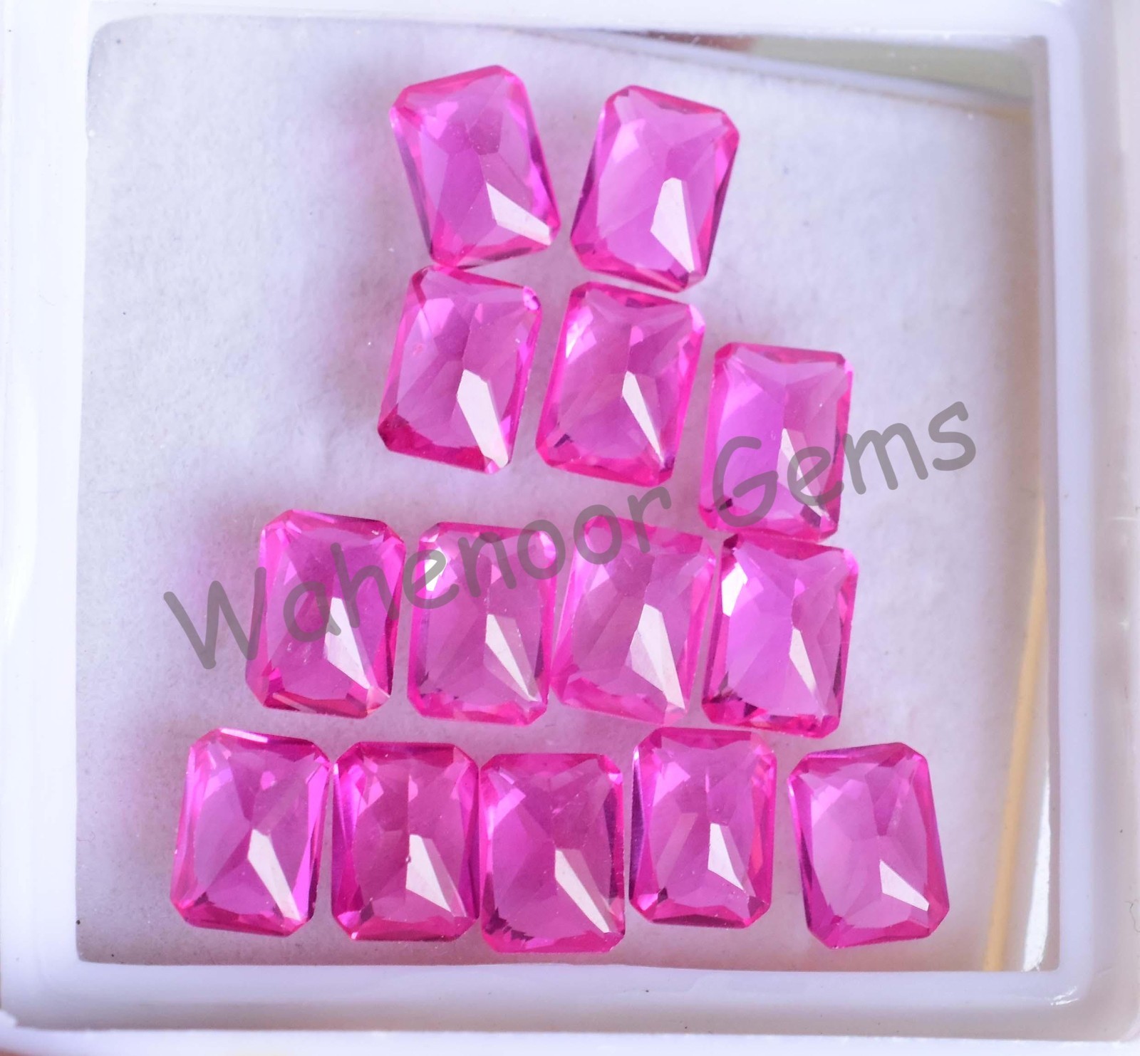 14 Pcs Natural MOGOK Pink Ruby 6.90 mm Emerald Certified AAA+ Loose Gemstone