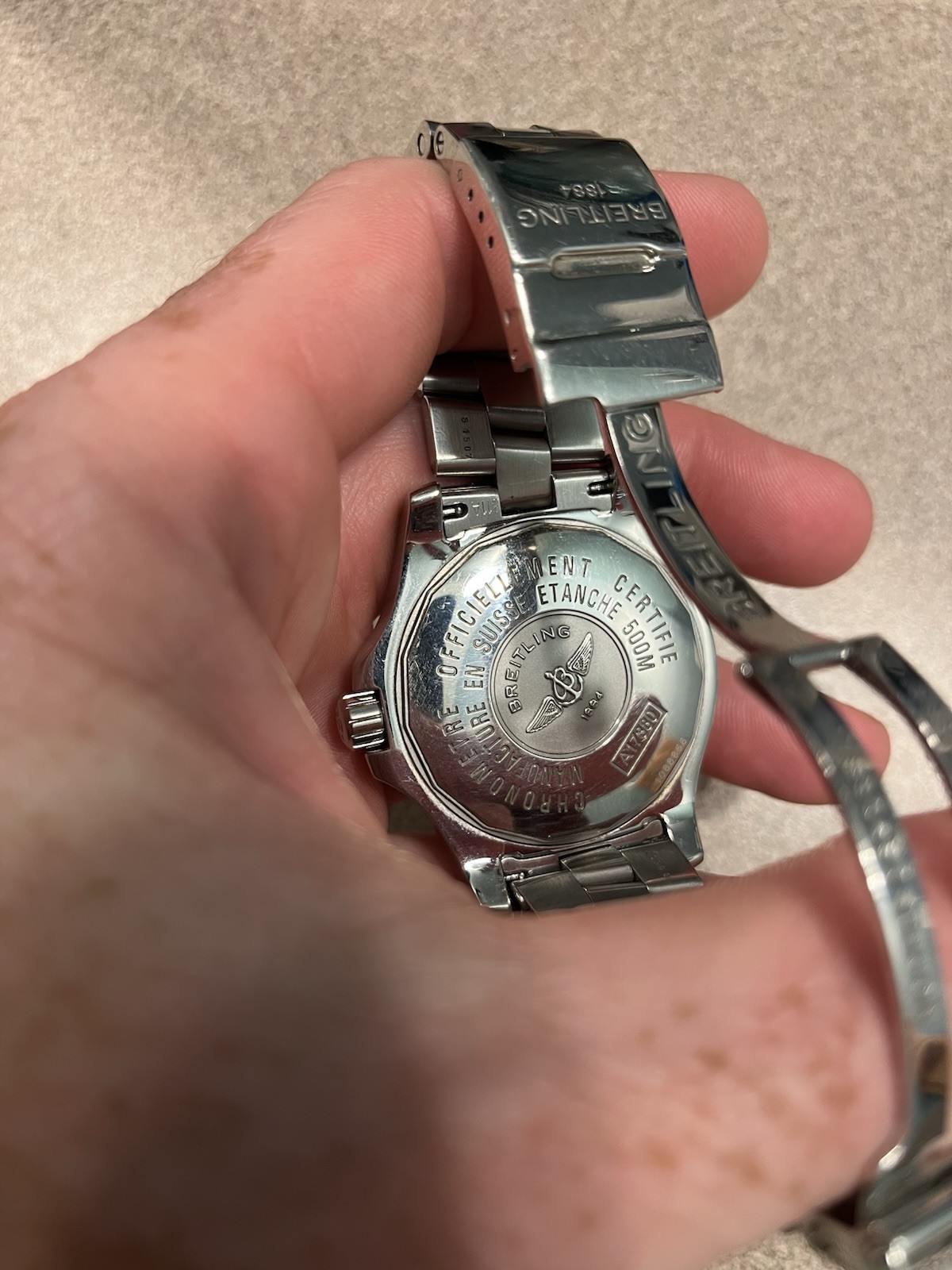 🔥🔥Breitling A17380 Swiss Chronometer Automatic Steel Black Dial Watch