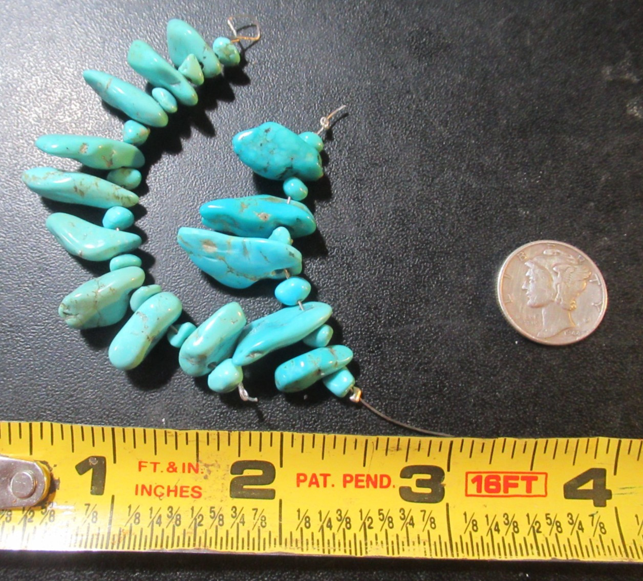 14 KINGMAN TURQUOISE PENDANTS 8 X 6mm to 20 X 10mm & 15 SM NUGGETS 85tcw #857