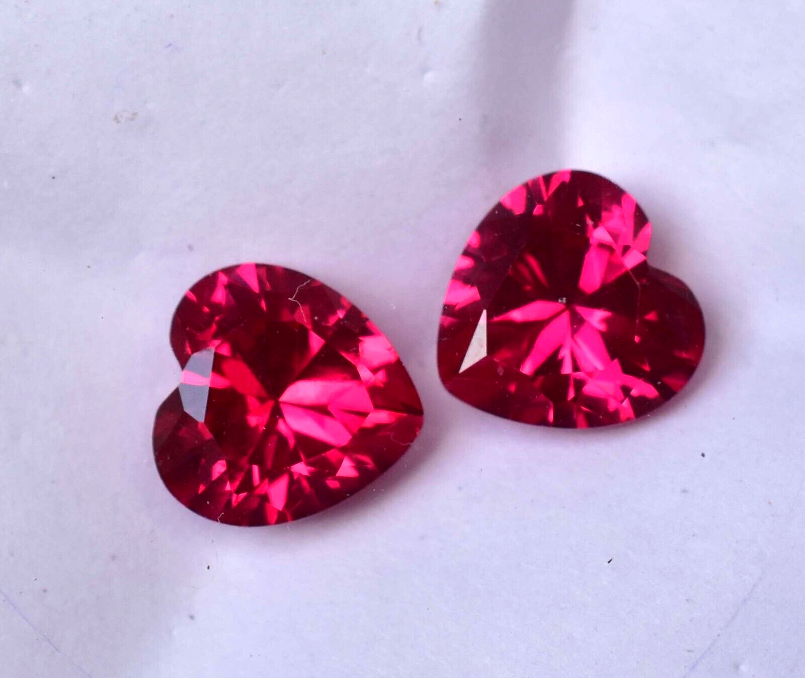 Pair Of Natural Top Red-Pink Ruby Heart Burma Certified Stunning Loose Gemstone