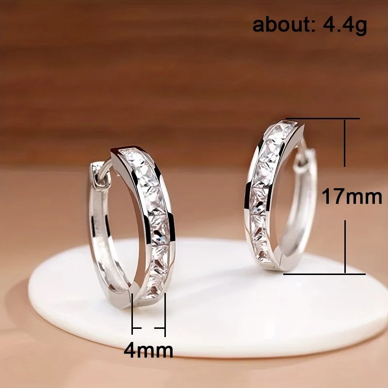 925 Sterling Silver Crystal Huggie Hoop Earrings Womens Girls Jewellery Gift UK