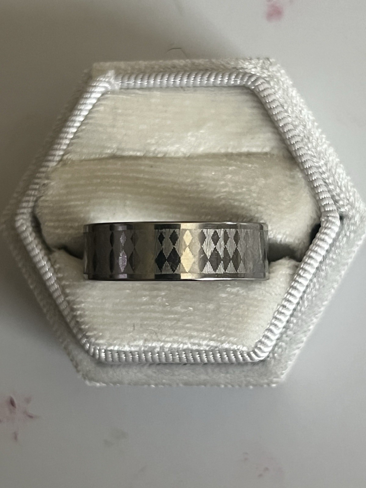 Luxury Collection Titanium Steel w/ Intricate Detained Design 8mm Band Size 10