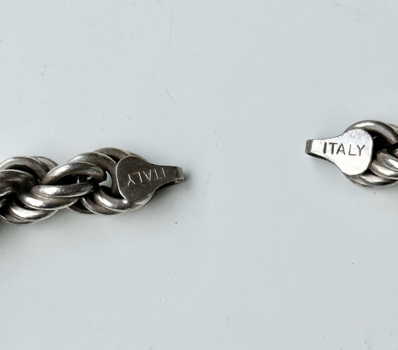 Vintage Sterling 925 Silver 4mm Twisted Figarope Link 27″ Chain 79g No Clasp
