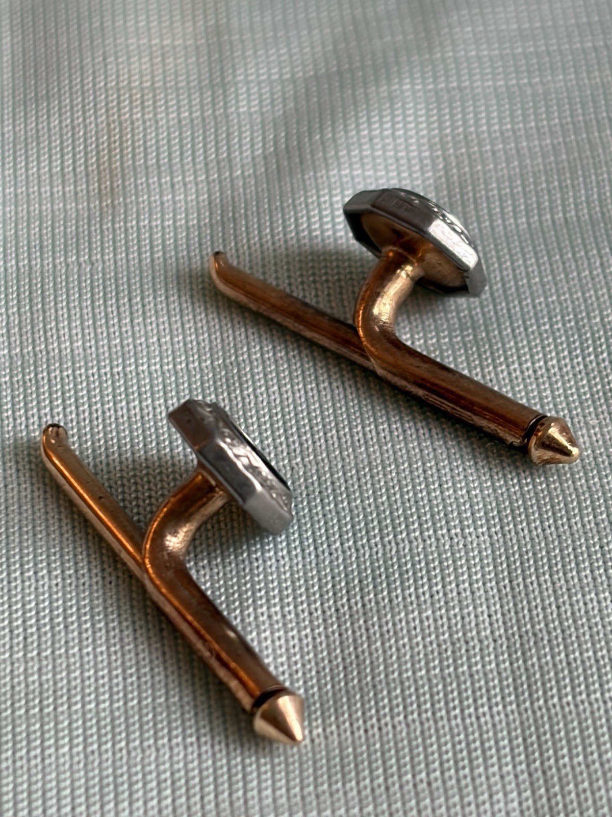 Two 1/4″ Black Octagon MOP Larter Sons RGP Vintage Formal Tux Studs