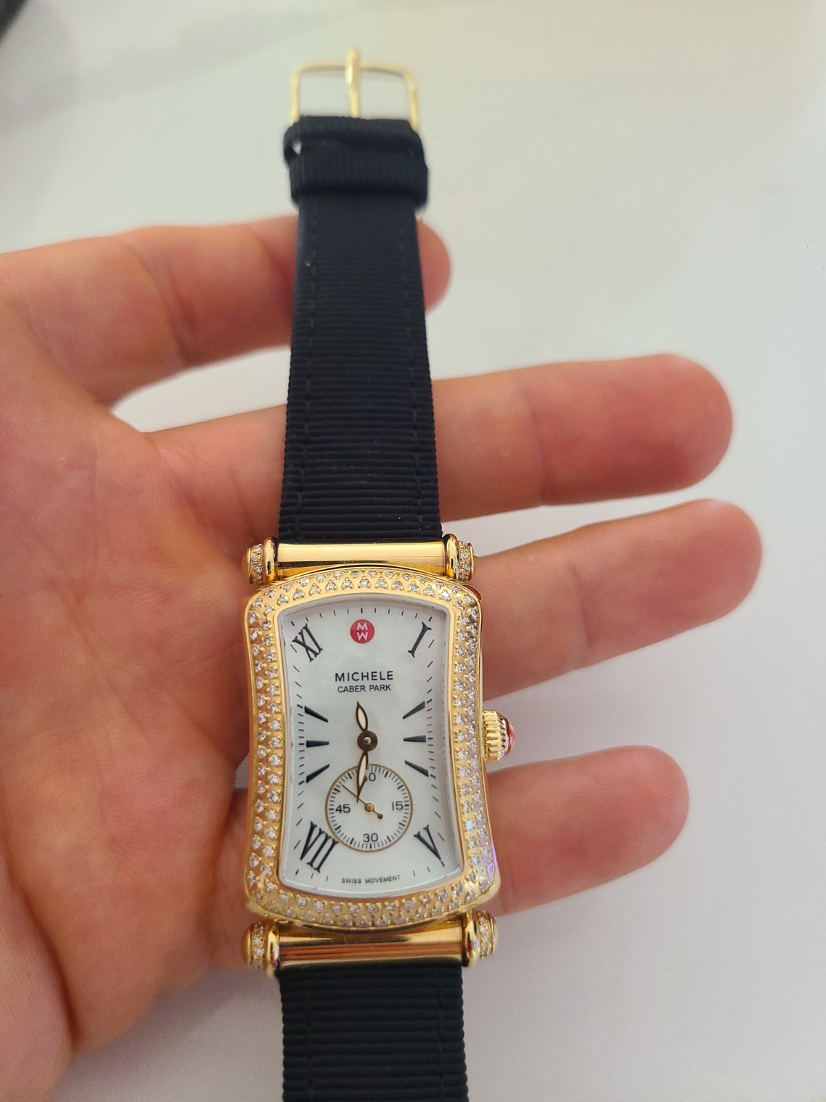Michele Caber Park Diamond Gold Ladies Watch