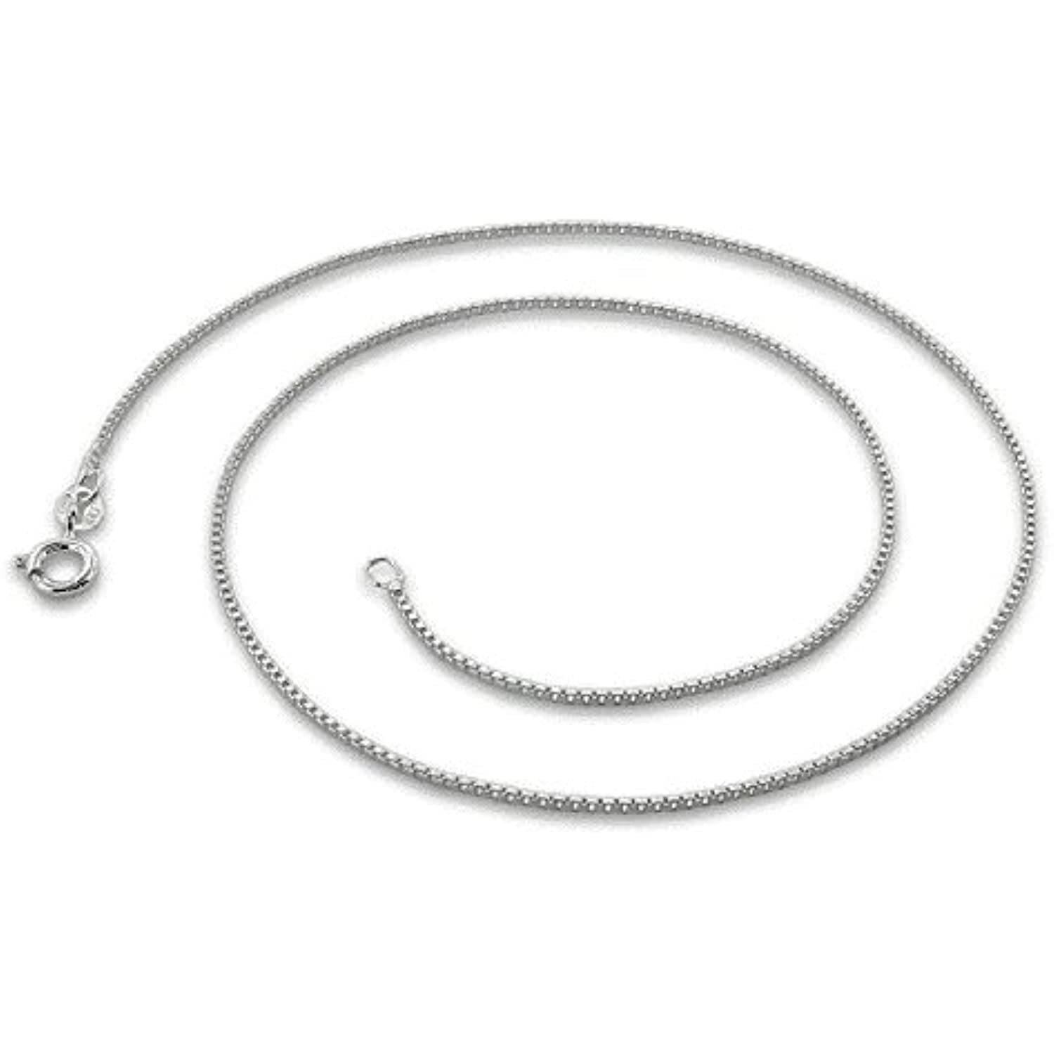 Milano Chains Sterling Silver 1.1MM Box Chain Strong and Sturdy Necklace Nickle
