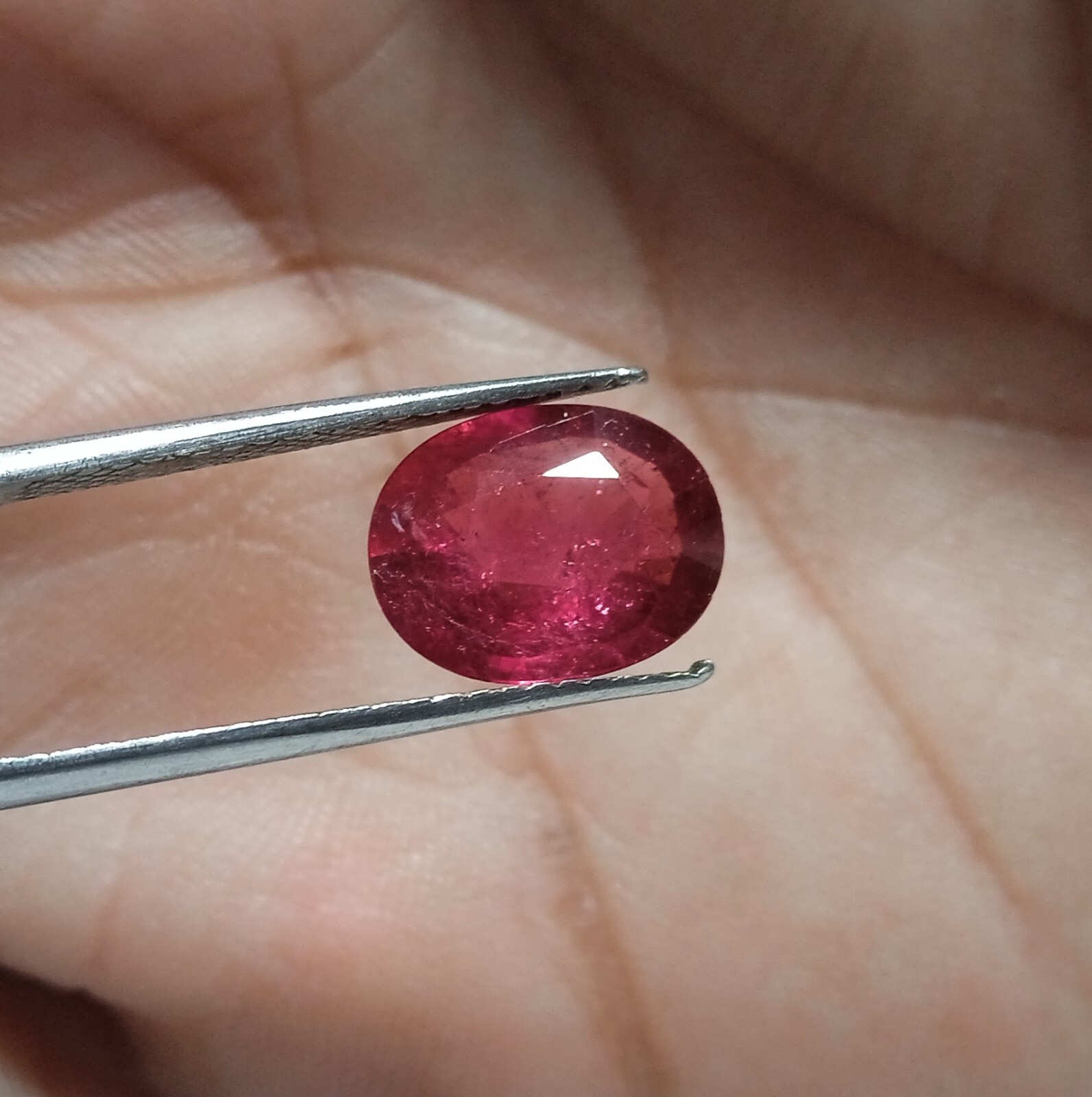 3.5 Carat Natural AAA Grade Faceted Pink Tourmaline Cut Oval Shape Gemstone