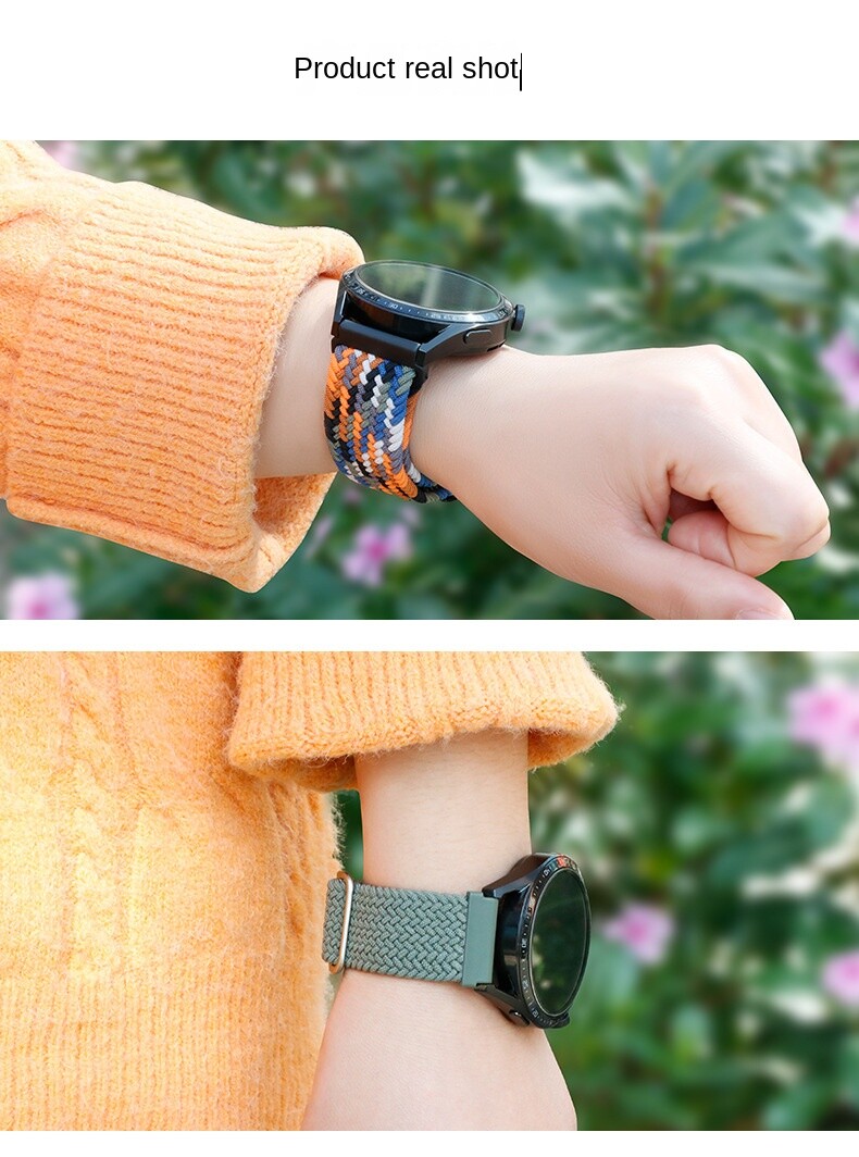 High Quality Adjustable Nylon Braided Elastic Sport Watch Band Strap 20mm 22mm