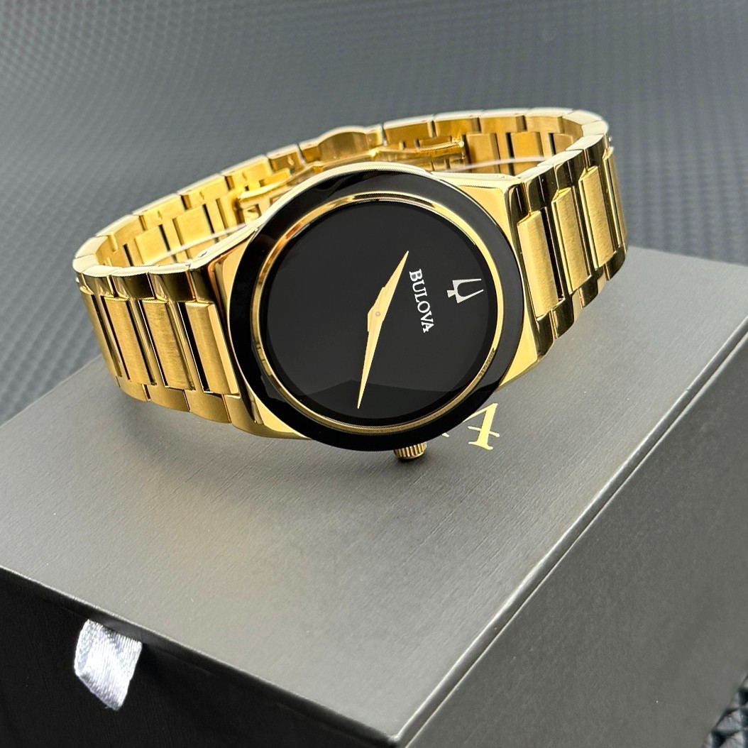 Bulova Millennia Chronograph Gold Stainless Steel Black Dial 97A183 Men’s Watch