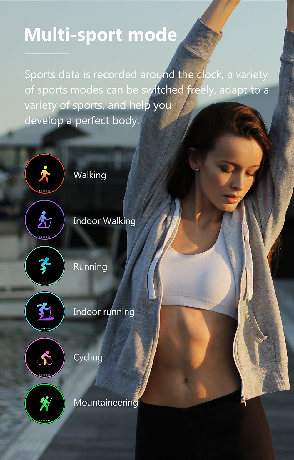 Women Girls Female Bluetooth Smart Watch Fitness Watch Steps Counter Wristwatch