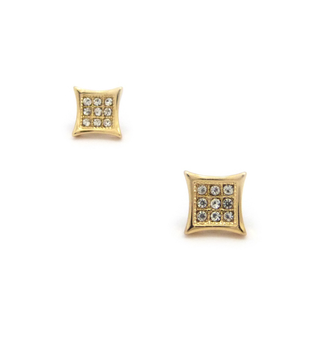 12.7mm Rhinestone Square Shape Magnetic Stud Earring No Piercing Required XE1133