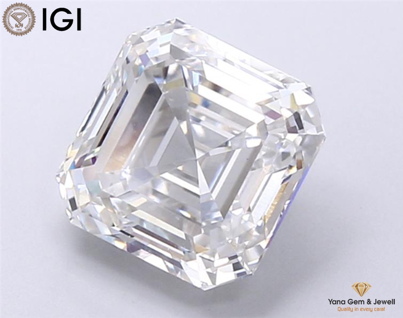 CVD Lab Grown Diamond VS1 Clarity F Color Asscher Cut 1.50 Carat IGI Certificate
