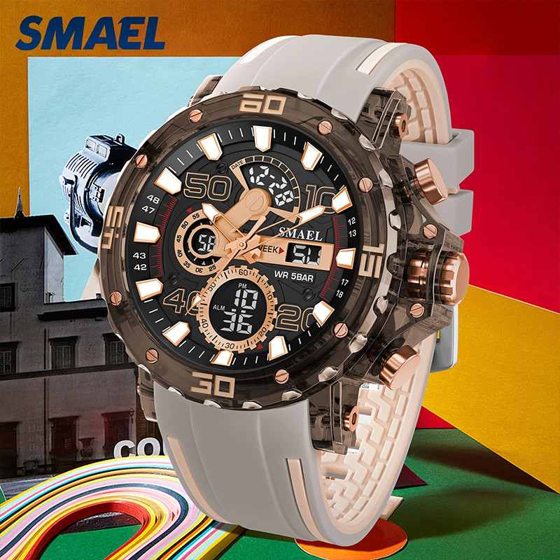SMAEL 8136 Men’s Military Watch 50M Waterproof LED Chronograph Alarm Stopwatch