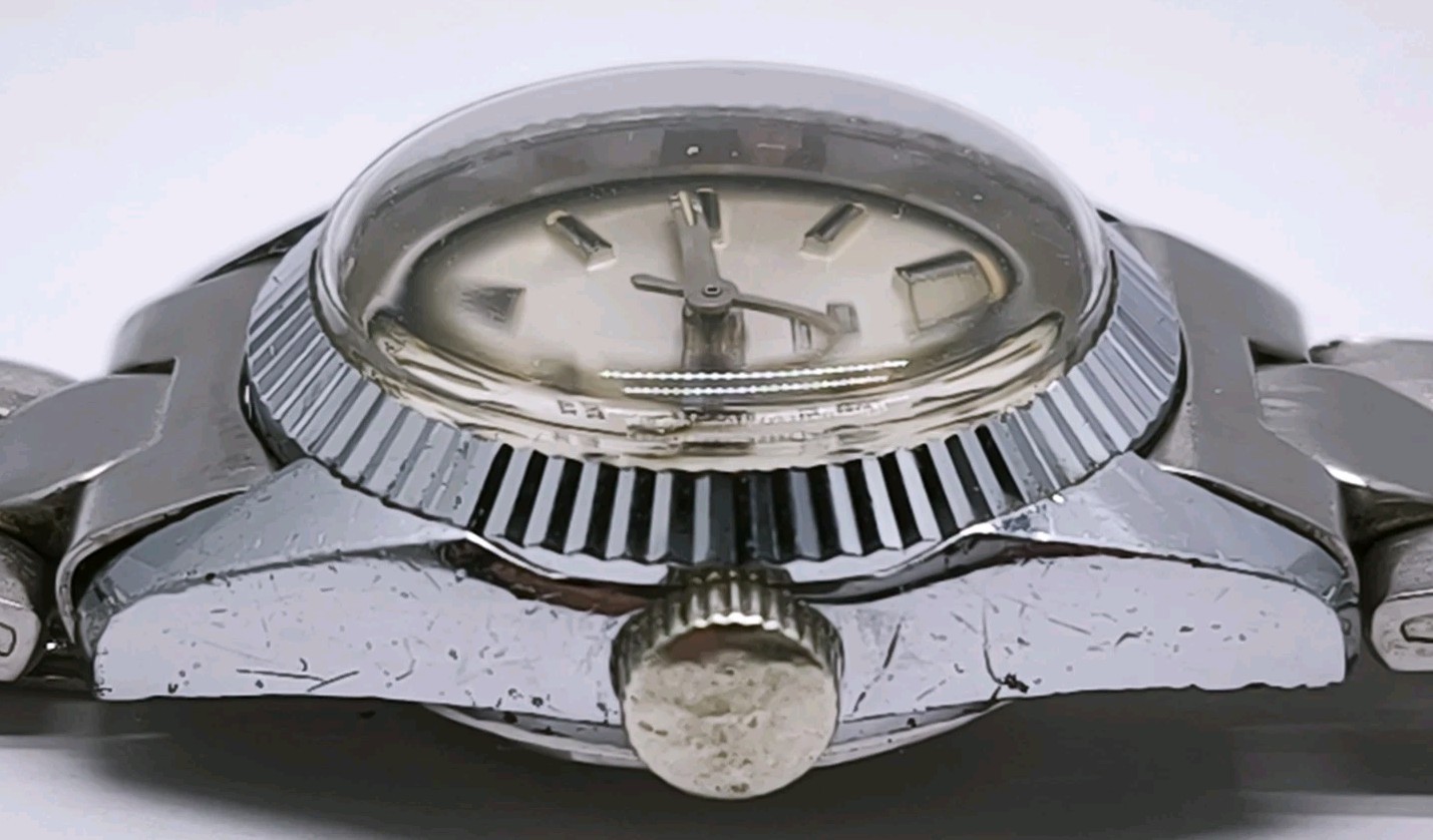 Vtg 1970s Dogma Deluxe Automatic Steel Bracelet 22mm Ladies Watch Cal ETA 2551