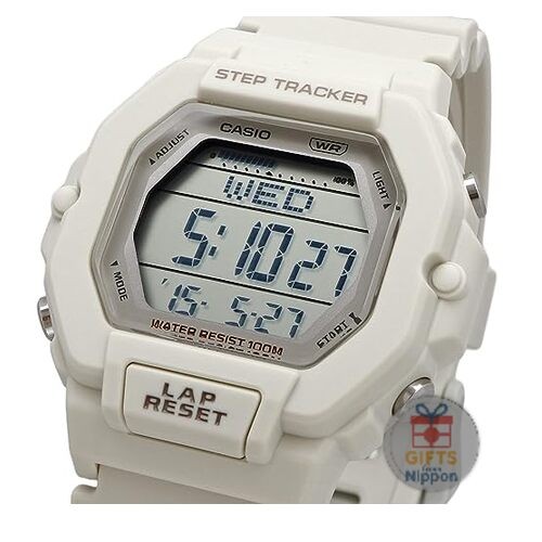 Casio LWS-2200H-8AV Women’s Digital Quartz Watch Step Tracker PU Band Matte Ivo