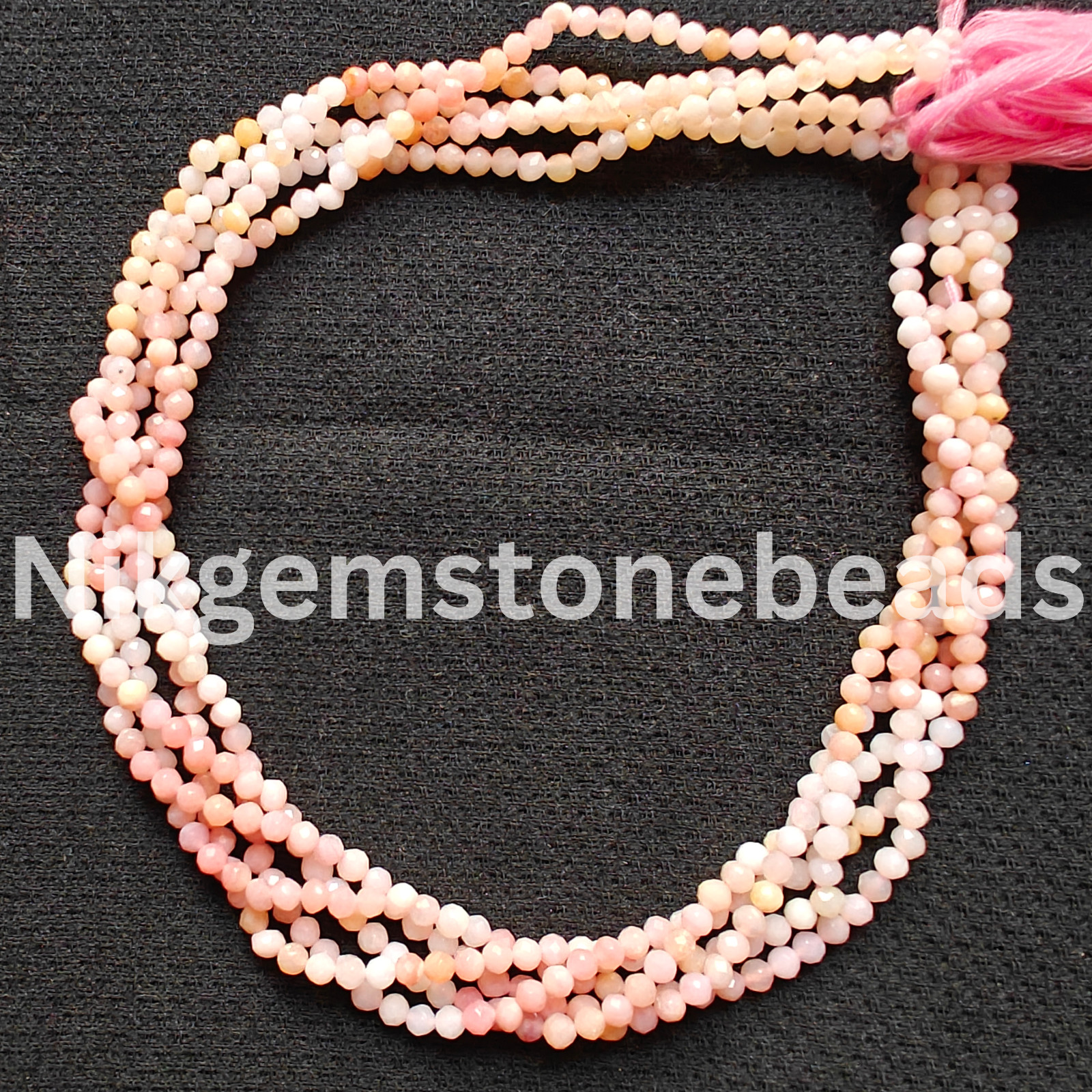 Natural Shaded Peruvian Opal Beads, Micro Faceted Round Cut Stone, 3.25-3.45 MM.