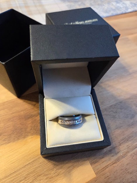 Men’s Size 8 Wedding Ring 9 Diamonds Triton Tungsten Carbide .925 Get it first