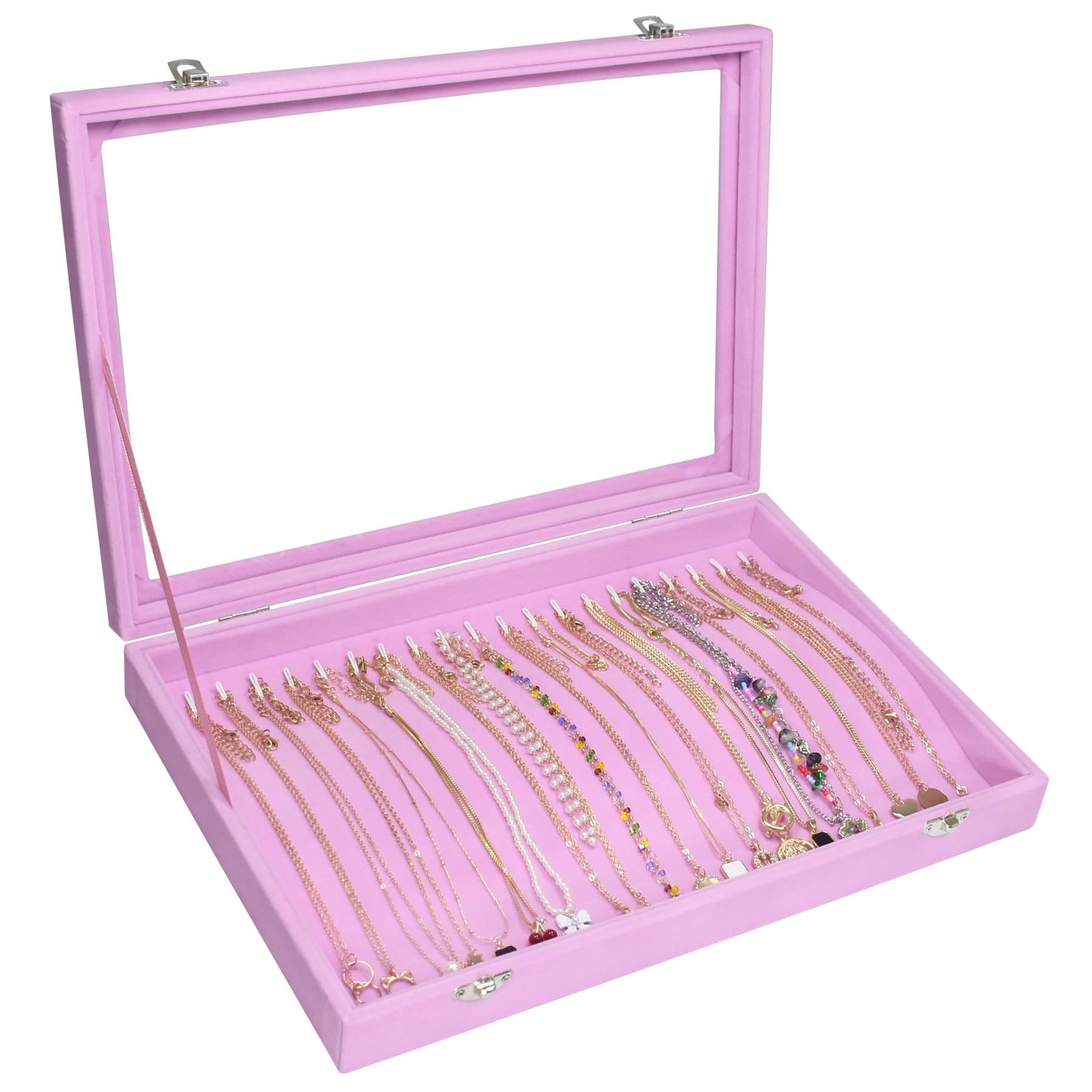 Velvet Necklace Display Jewelry Tray 20 Hook Necklace Tray Necklace Pendant J…