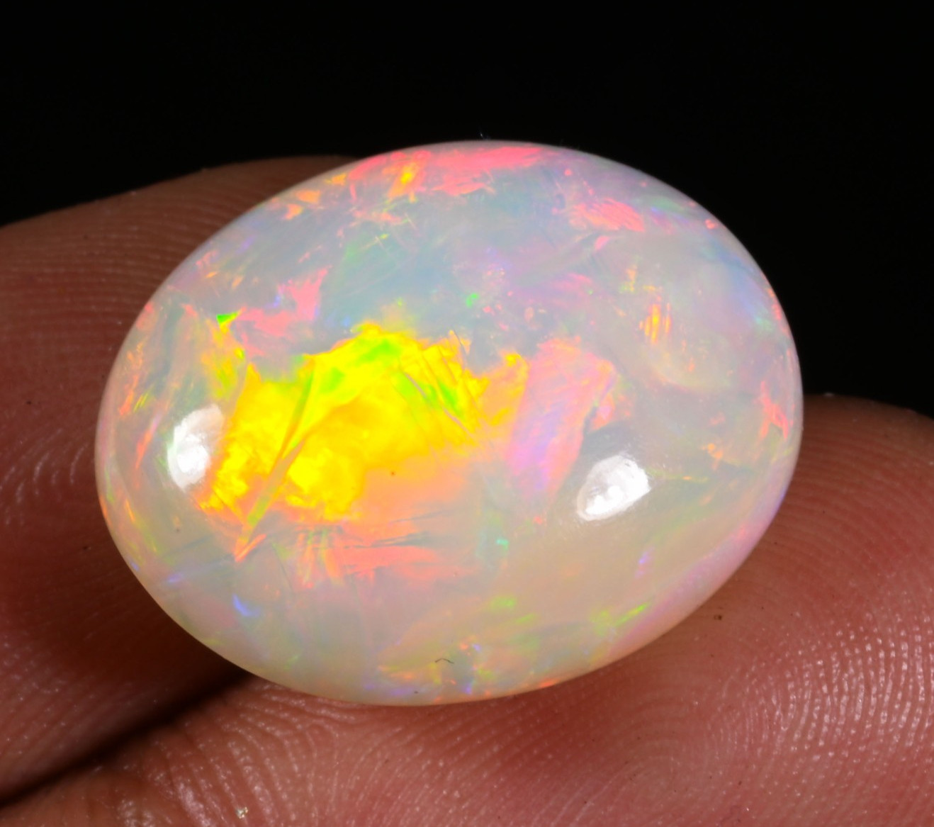 13.10 Ct Natural Ethiopian Opal Welo Fire Opal Cabochon Loose Gemstone 20x16x9mm