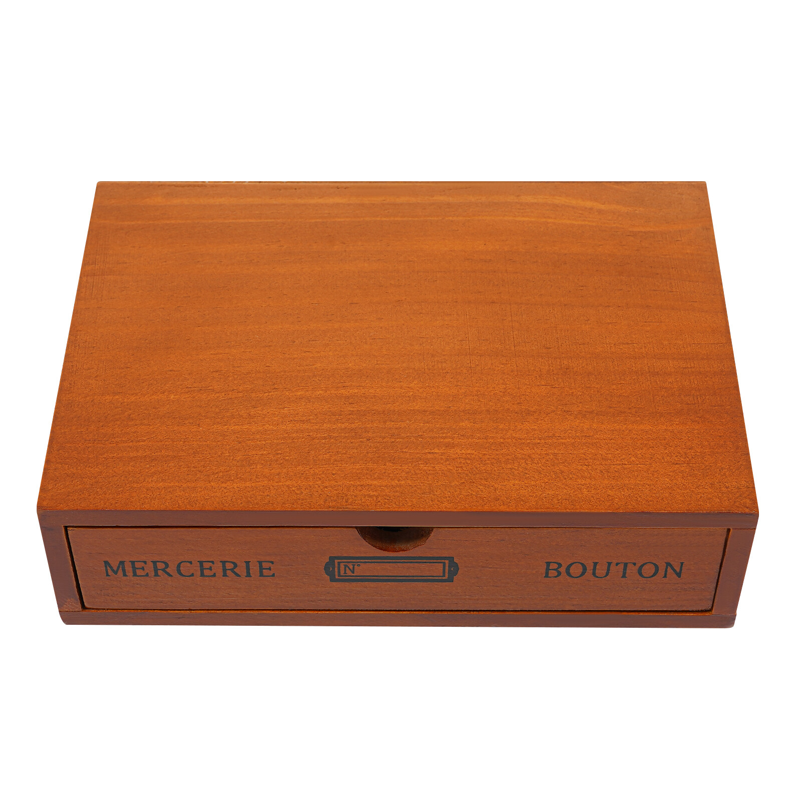 Single-Drawer Storage Box Table-Top Holder Case Wooden Desktop Jewelry Organizer
