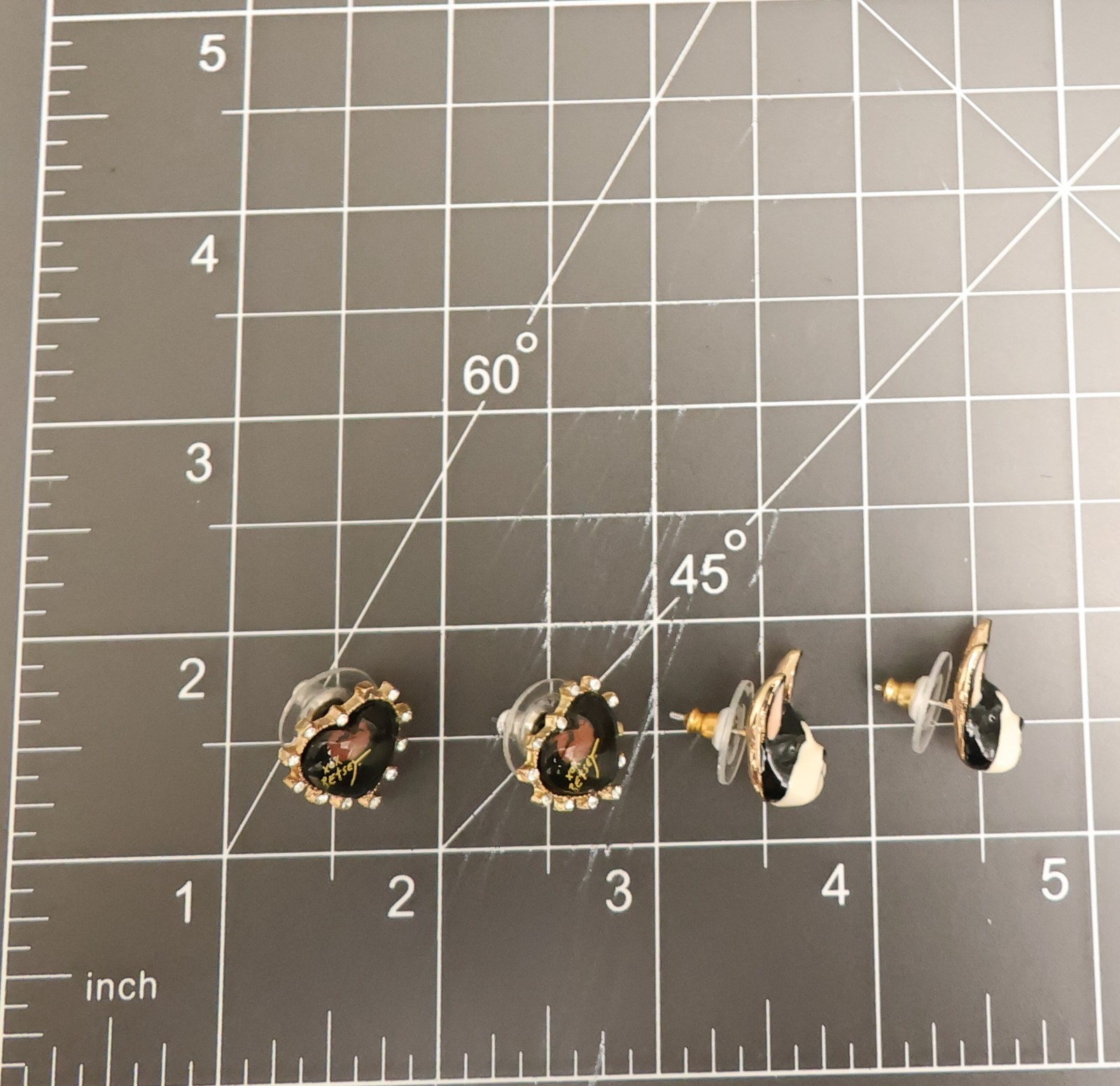 Betsey Johnson jewelry lot 1 pair XOX Lucite hearts 1 pair Boston terrier studs