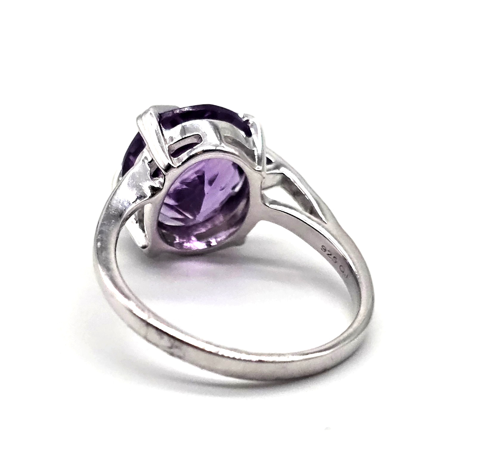 Women White Gold Rhodium Over Solid Sterling Silver 4.38 CTW Purple Amethyst