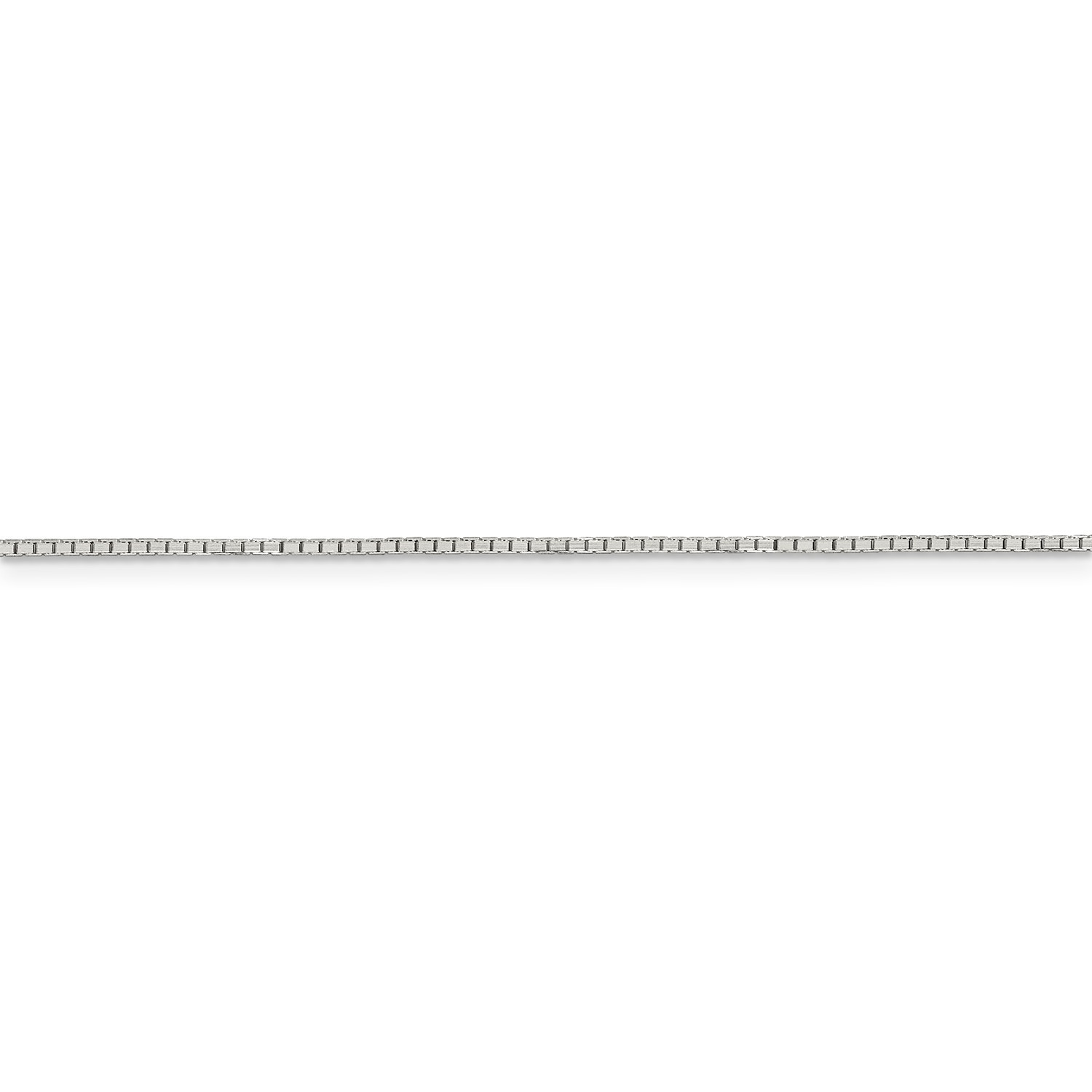 Sterling Silver 0.90mm 8 Sided D/C Mirror Box Chain w/ Spring Ring 16″ – 24″