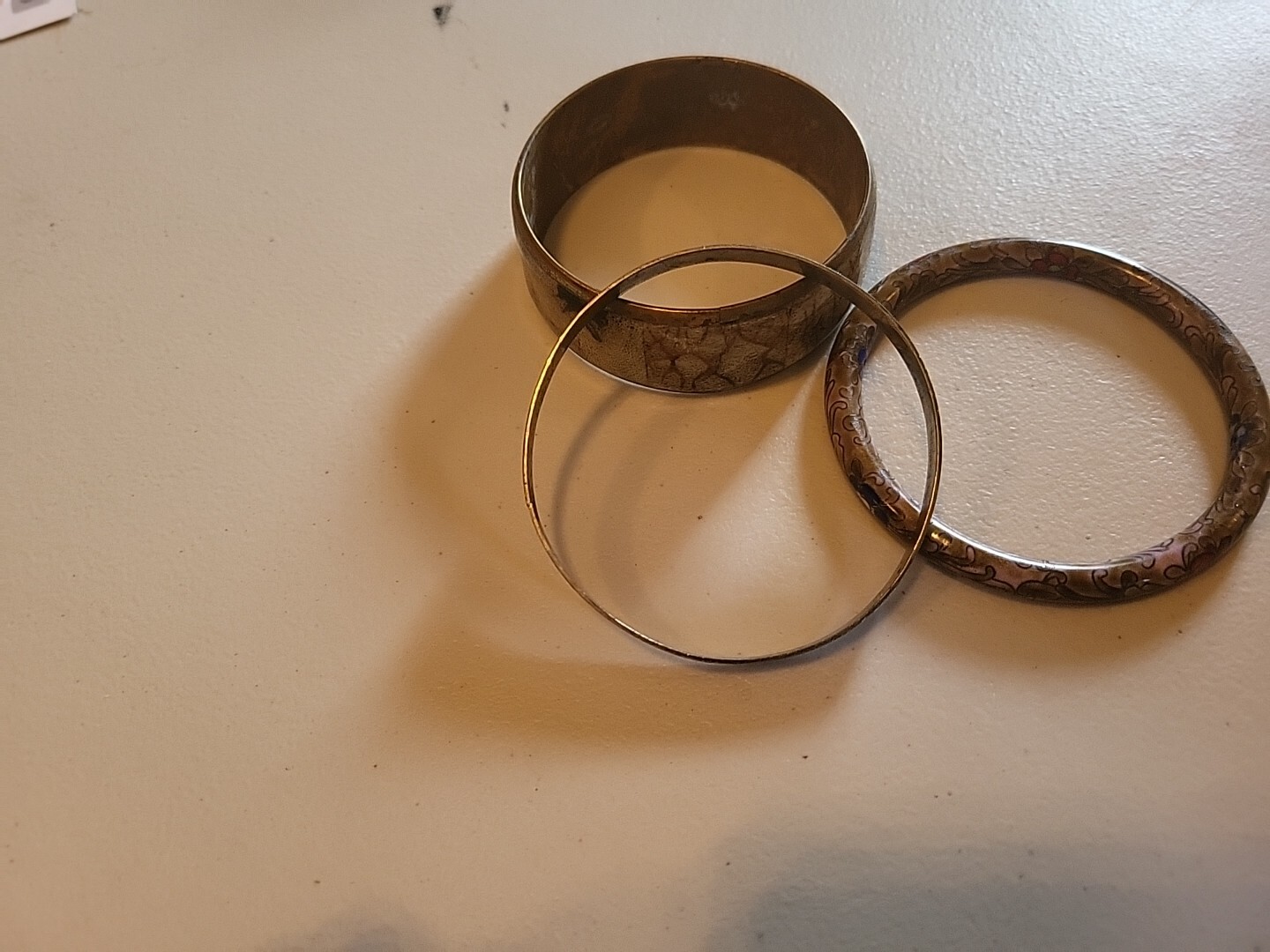 3 Ladies Bangles. Metal. Used. 2.8 In. Diameter, 8.8 In Circumference