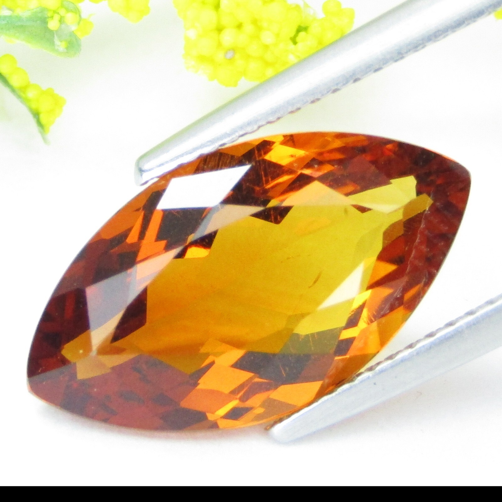 6.45Cts Lustrous Natural Citrine 18x10x6.6mm Marquise Cut Loose Madeira Gemstone