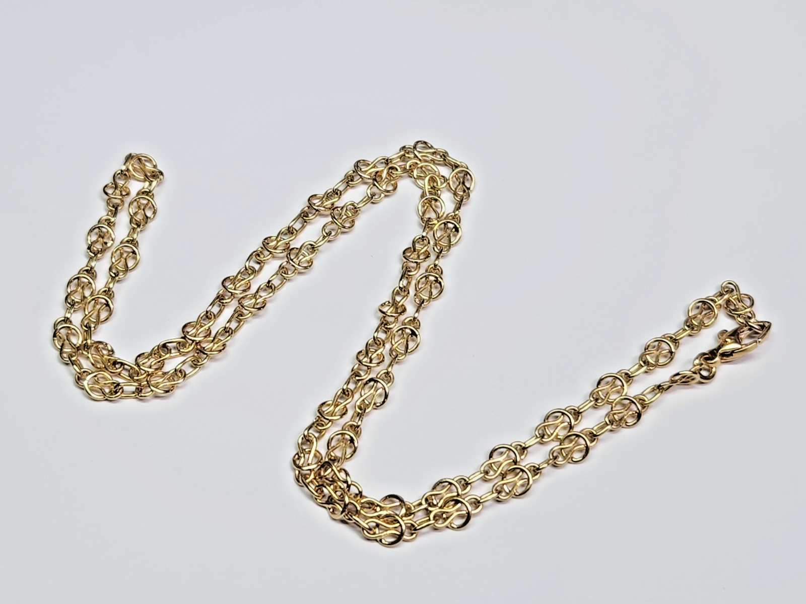 AWESOME 18k Gold 4.7mm Wide Handmade 21″ Fancy Link Chain