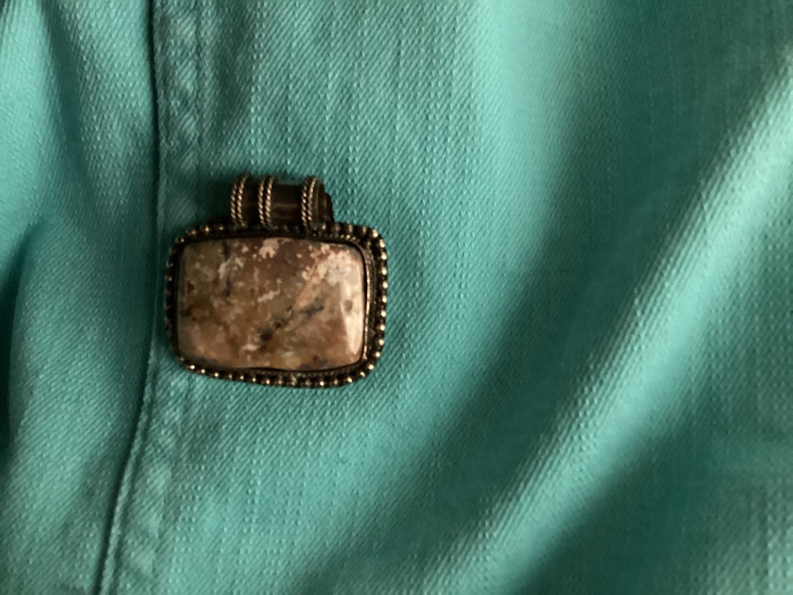 Genuine Stone Pendant, Tan Brown White Rust Black Gray ￼