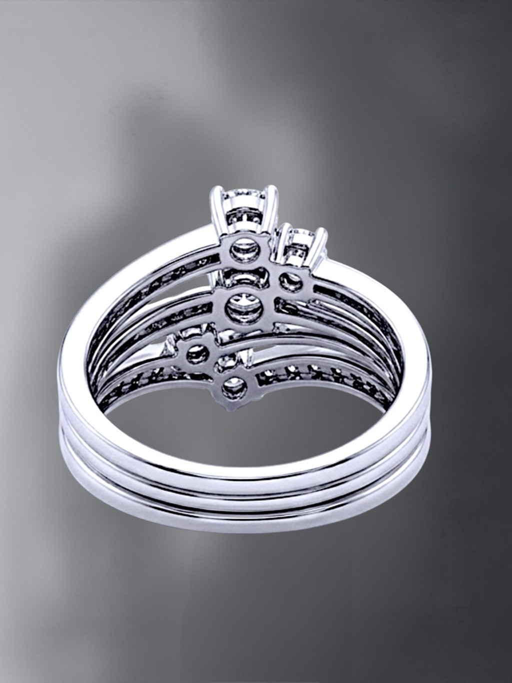 14K White Gold Diamond Right-Hand Ring – Size 6.5