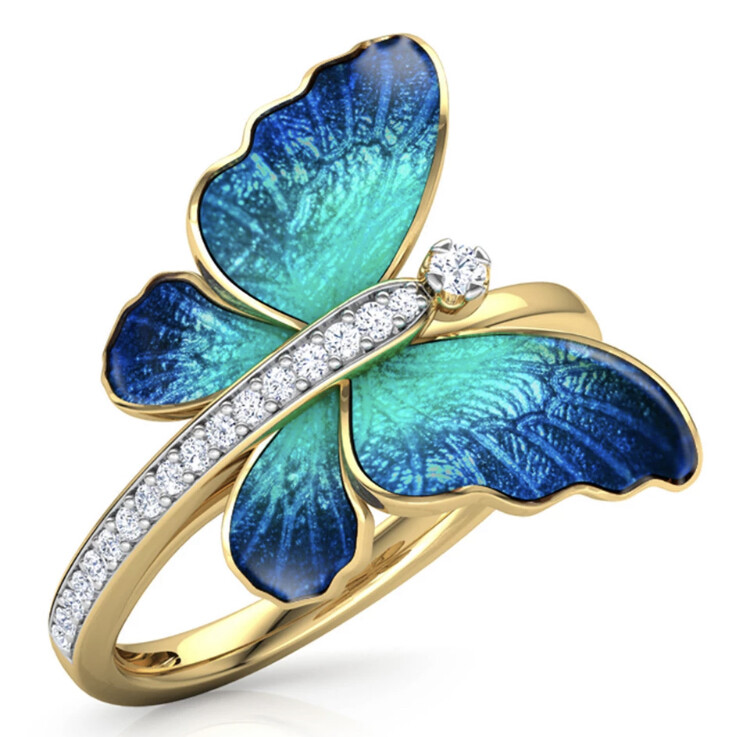 Women’s Fashion Jewelry Crystal Butterfly Rhinestone Ring 85-4